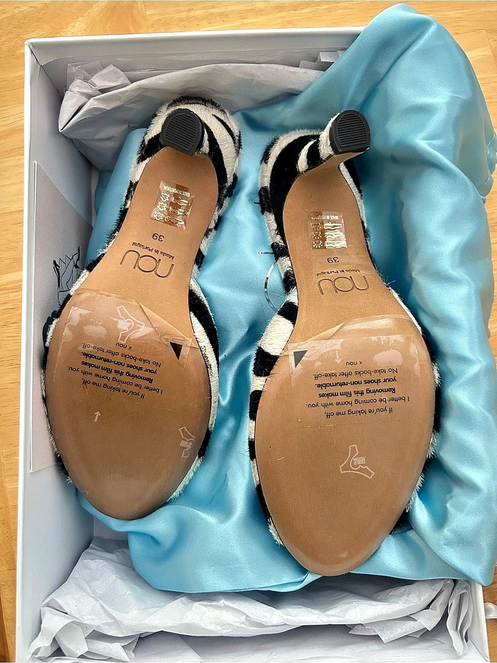 Nou Ponyhair Zebra Print Heels - Picture 4 of 6